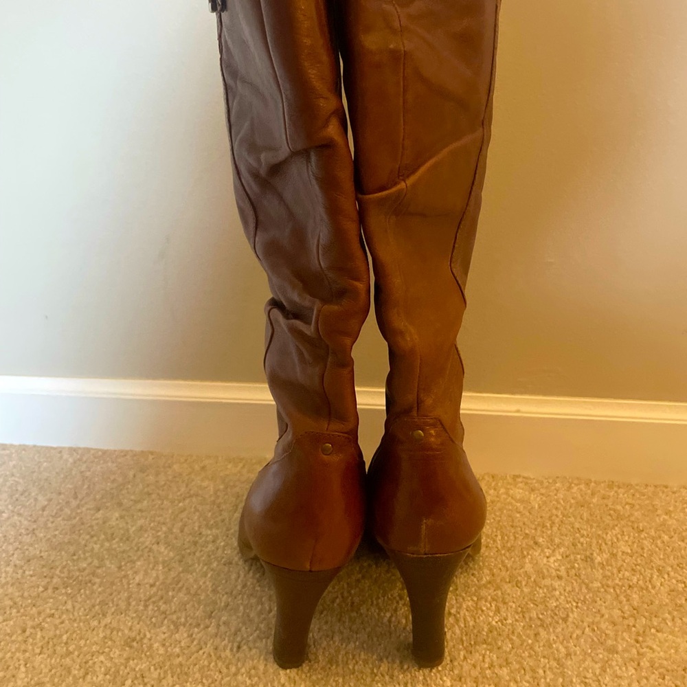 Knee-high leather boots
